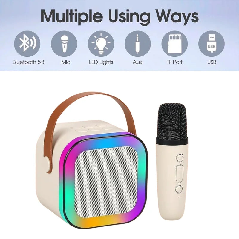 Karaoke Portable Wireless Bluetooth Speaker with Microphone Sound System for Singing and Parties (Random Color) SKU: Vi-50-00-00-503