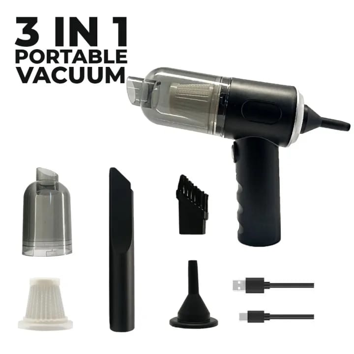 3 In 1 Portable Vacuum Cleaner Duster Blower | Air Pump Wireless Hand-held Cleaning For Car Home Vacuum Cleaner SKU:&nbsp;Sm-11-00-00-117