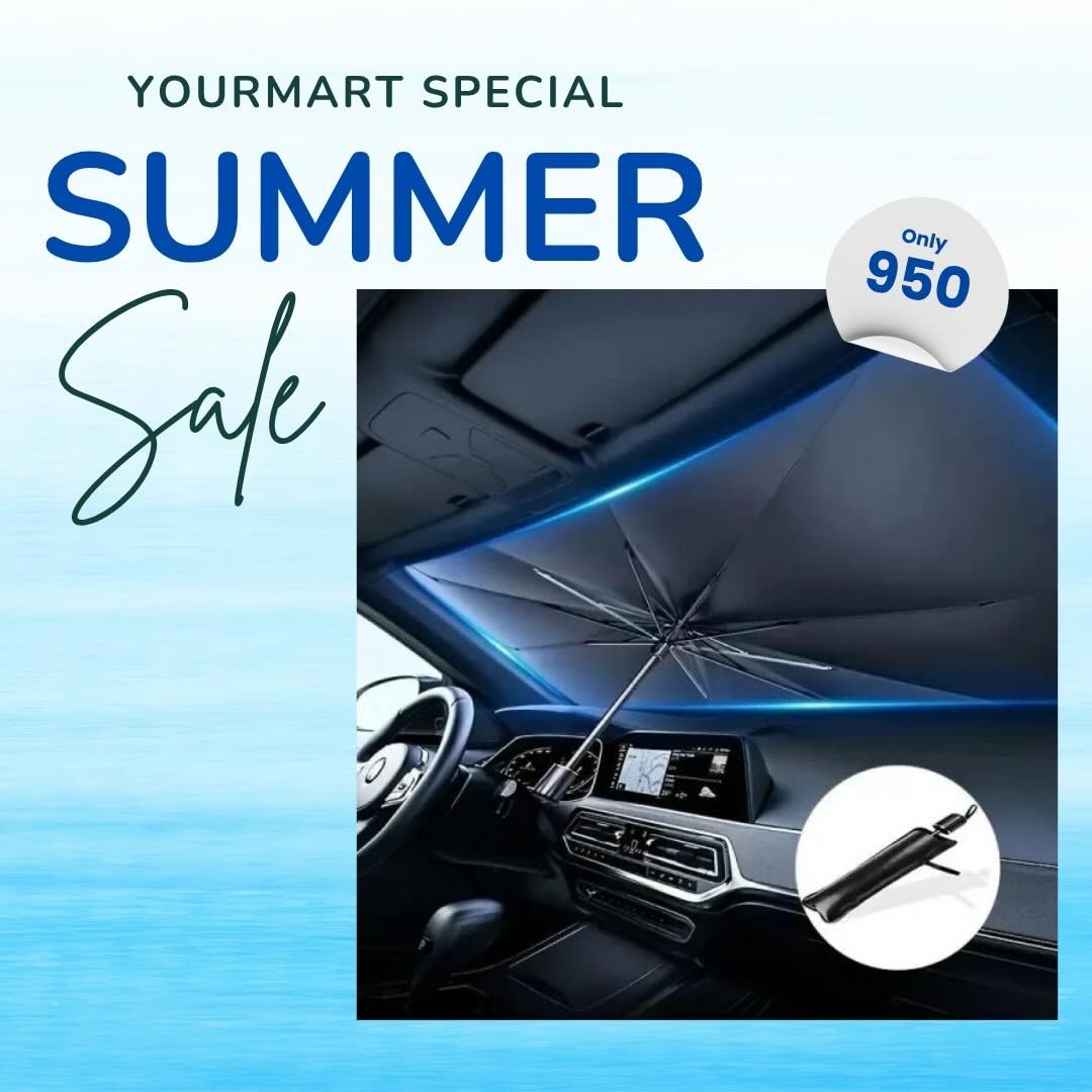 Foldable Car Windshield Umbrella Sunshade | UV Protection + Heat Blocker for All Vehicles