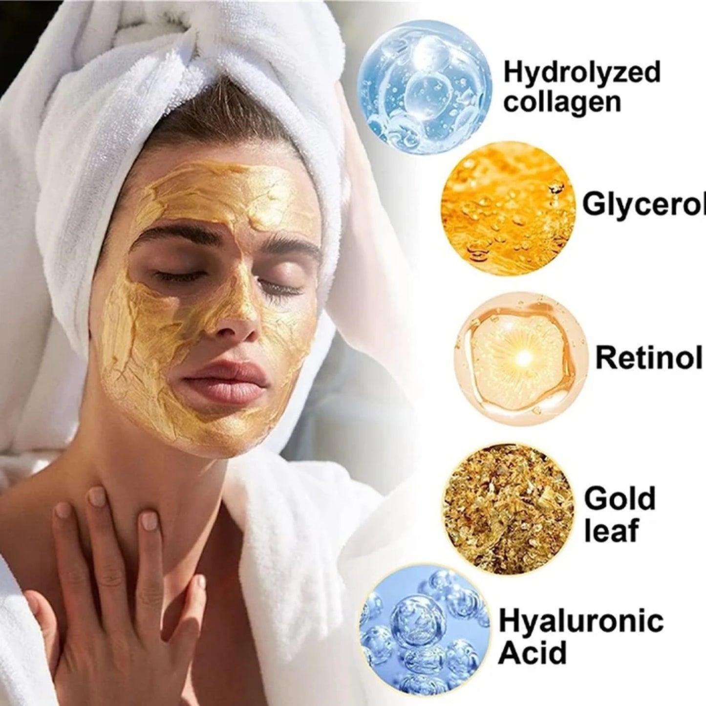 Retinol Snake Venom Peptide Gold Mask | Anti-Aging Moisturizing Brightening Skincare Cream 100g
