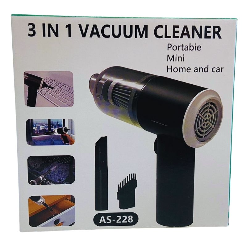 3 In 1 Portable Vacuum Cleaner Duster Blower  | Air Pump Wireless Hand-held Cleaning For Car Home